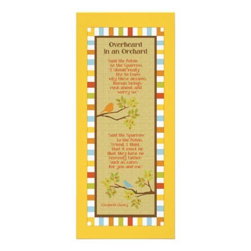 Overheard in an Orchard (Robin & Sparrow) Bookmark Invite