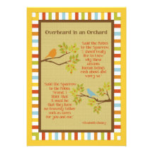 "Overheard in an Orchard" (Robin & Sparrow) Poem Personalized Announcement