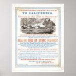 Overland Mail Route to CA. (1257A) - Restored Poster