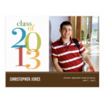 Overlapped Colors Graduation Announcement/Invite postcards