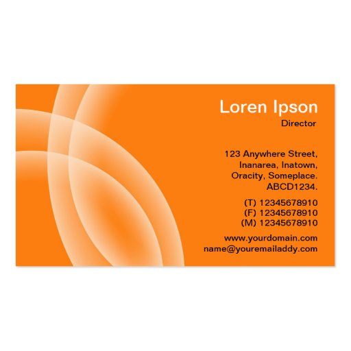 Overlapping Spheres - Orange Business Card Templates (back side)