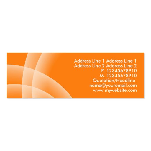 Overlapping Spheres - Orange Business Card Templates (back side)