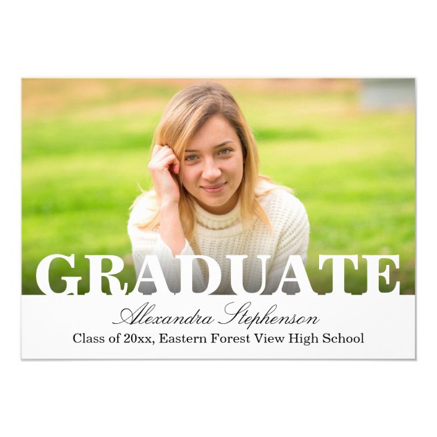 Overlay Elegant Photo Graduation Announcement (front side)