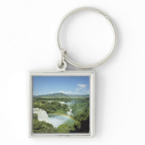Overlooking scenic Iguazu Falls in South America Keychains