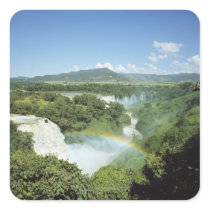 Overlooking scenic Iguazu Falls in South America Square Stickers