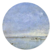 Overlooking The Lagoon With The Tower Of Malghera Round Stickers