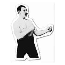 Overly Manly Man strikes again! Postcard