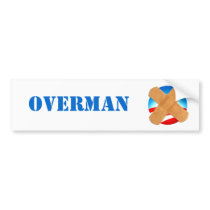 OVERMAN bumper sticker bumper stickers by NobamaShop OVERMAN bumper sticker bumper stickers