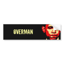 OVERMAN bumper sticker bumper stickers by NobamaShop OVERMAN bumper sticker bumper stickers