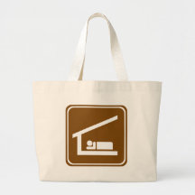 Overnight Shelter Highway Sign Canvas Bags