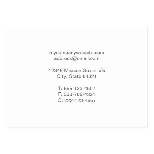 Oversize 3 photos or logo white gray modern chic business card (back side)