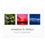 Oversize 3 photos or logo white gray modern chic business card