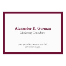 Oversize classic burgundy border solid profession business card