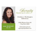 Oversize green custom headshot company logo business card