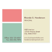 Oversize modern color block beige professional business cards