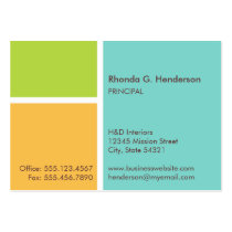 Oversize modern color block turquoise professional business cards