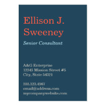 Oversize navy blue professional bold type design business cards