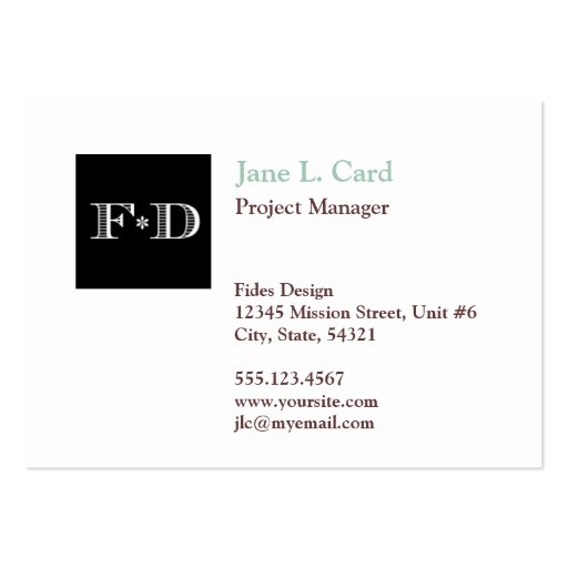 Oversize thumbnail logo simply chic white brown business card template