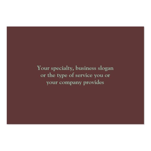 Oversize thumbnail logo simply chic white brown business card template (back side)