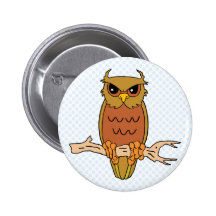 Overtun Owl Pinback Button