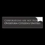 Overturn Citizens United Bumper Sticker