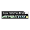 Overturn Prop 8 Bumper Sticker bumper stickers