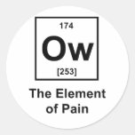 Ow, The Element of Pain Round Stickers
