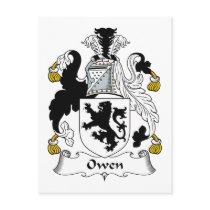 Owen Family Crest postcards