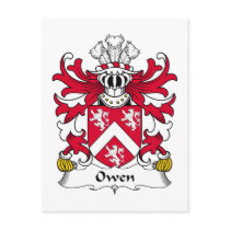 Owen Family Crest postcards