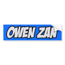 Owen Zan Blue Bumper bumper stickers by owenzan Owen Zan Blue Bumper bumper stickers