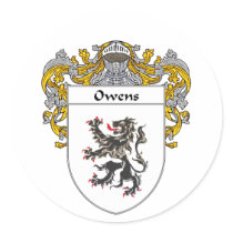 Owens Coat of Arms (Mantled) Sticker