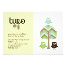 Owl 2nd Birthday Invitation
