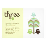 Owl 3rd Birthday Invitation