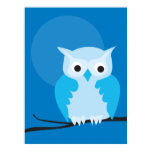 blue, cyan, owl, animal, bird, night, clever,