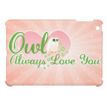 Owl Always Love You - Pink & Green iPad Mini Case ipad mini cases