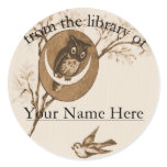 Owl and Bird Bookplate stickers