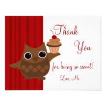 Owl and Cupcake Invitations