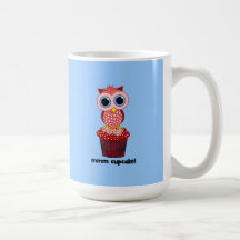 owl and cupcake mug