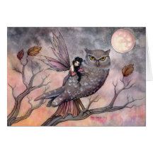 Owl and Fairy Greeting Card