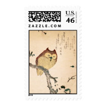 Owl and magnolia – Kobushi ni mimizuku Postage Stamp