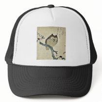 Owl and magnolia Ukiyoe Mesh Hats