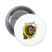 Owl and Moon Tattoo Design Buttons