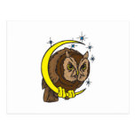 Owl and Moon Tattoo Design Post Cards