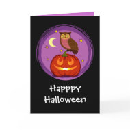 Owl and pumpkin card