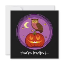 Owl and pumpkin invitations