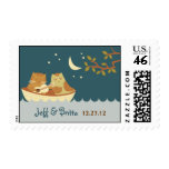 Owl and Pussycat (Blue) Wedding Postage Stamps