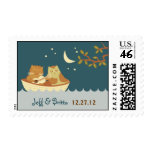 Owl and Pussycat (Blue) Wedding Stamp