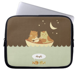 Owl and Pussycat Personalized Laptop Sleeves