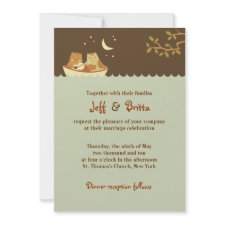 Owl and Pussycat Wedding Invitation invitation