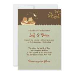 Owl and Pussycat Wedding Invitation invitation